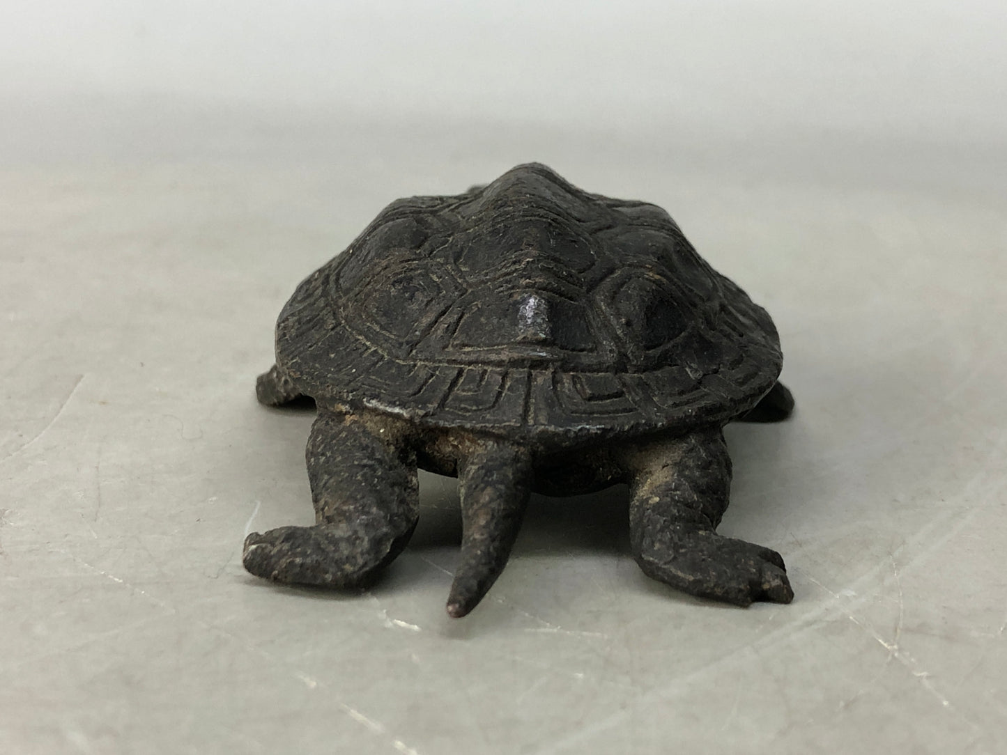 Y8351 OKIMONO copper Turtle figurine small Japan antique interior figure decor