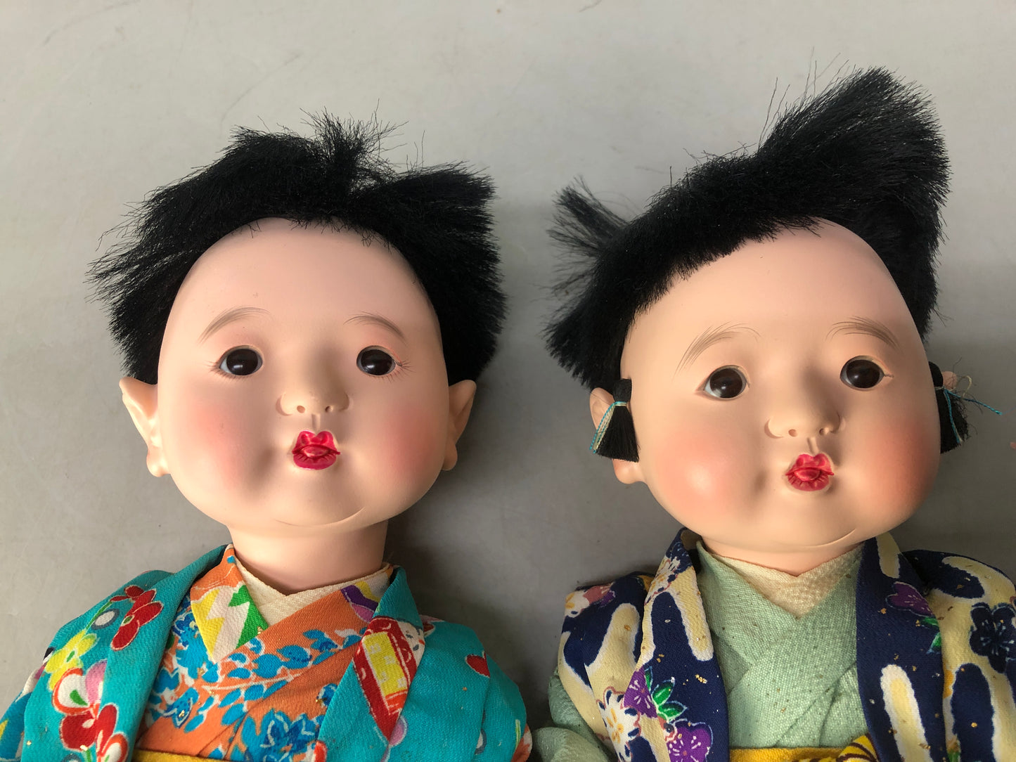 Y8376 NINGYO Ichimatsu crawling doll Boy 2 pieces Japan antique kimono figure