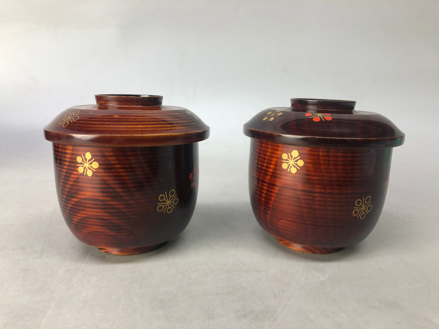 Y8418 CHAWAN Wajima lacquerware Makie 10 bowls lid signed box Japan antique cup