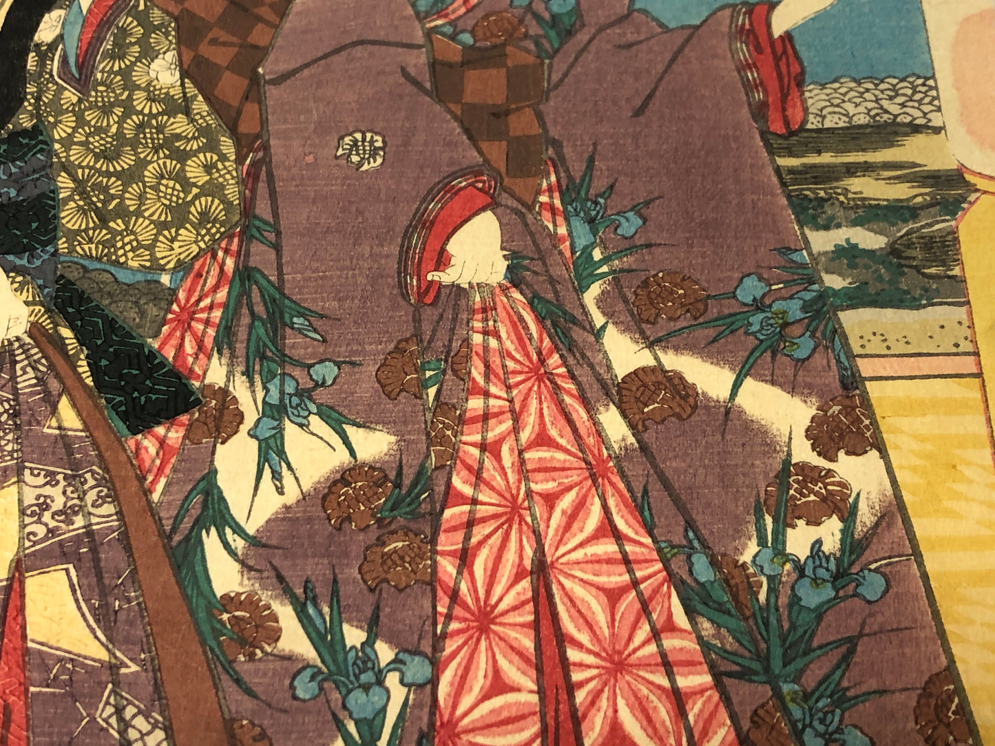 Y8434 WOODBLOCK PRINT Toyokuni Beautiful women single piece Japan Ukiyoe antique