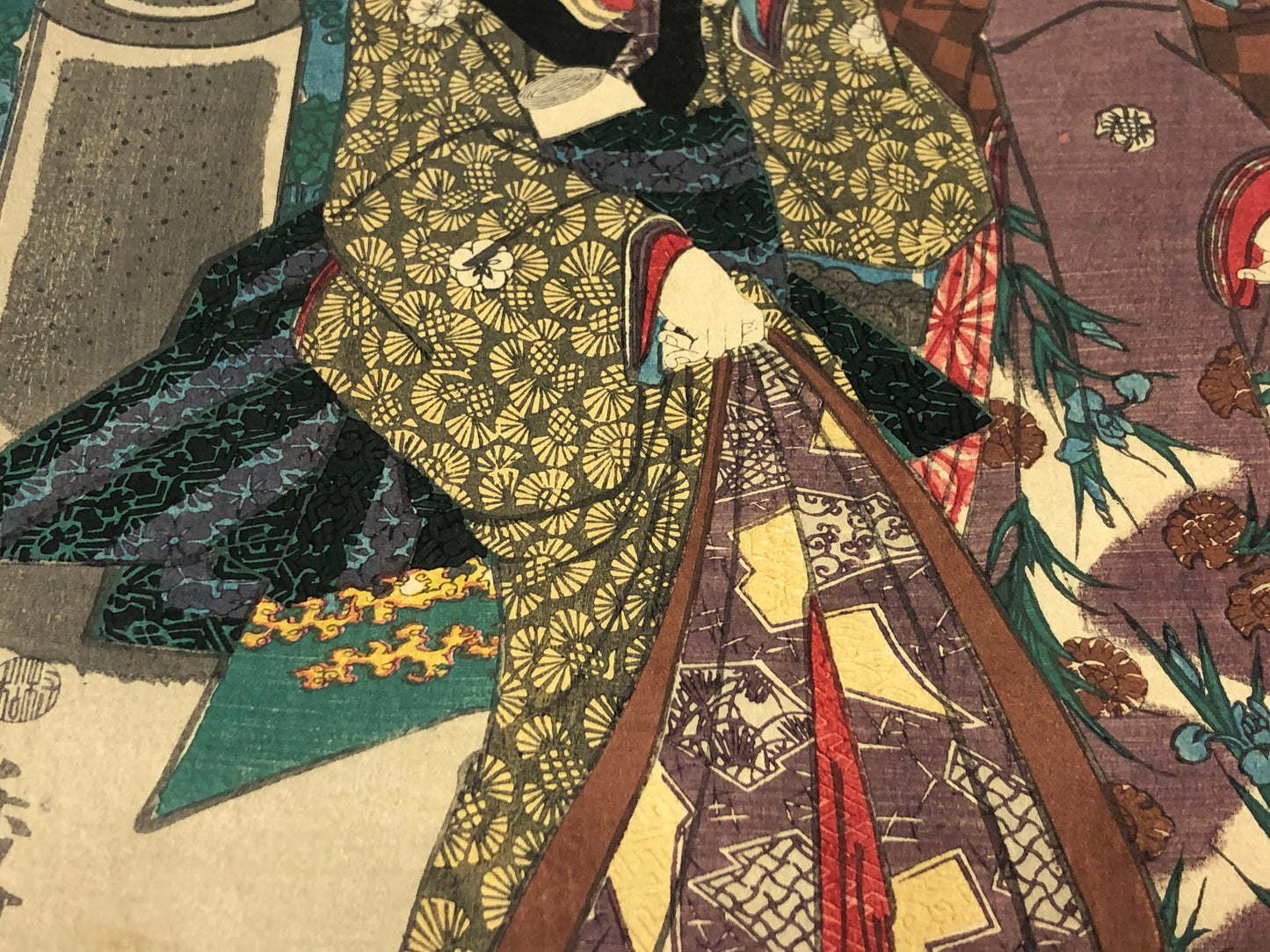 Y8434 WOODBLOCK PRINT Toyokuni Beautiful women single piece Japan Ukiyoe antique