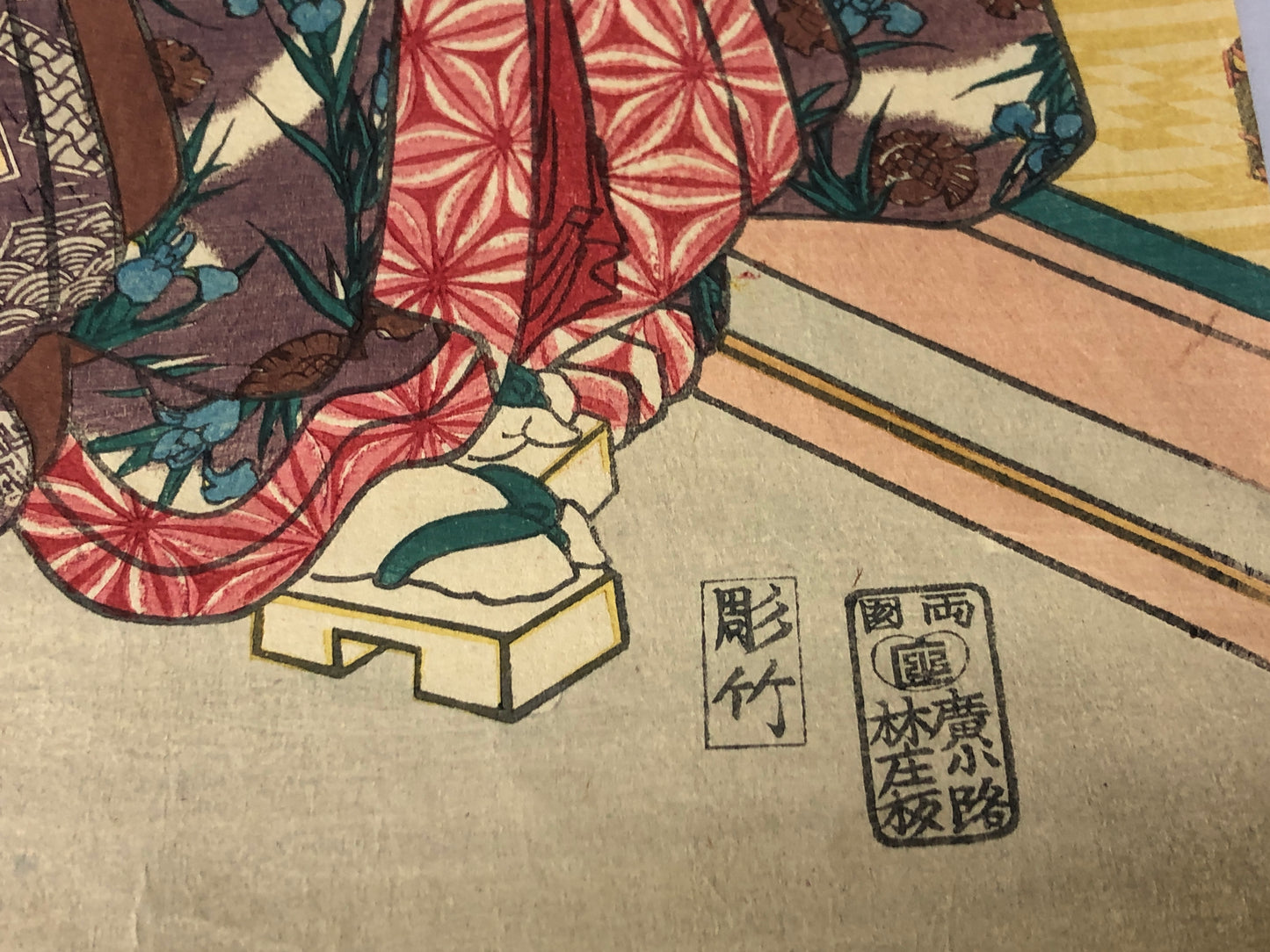 Y8434 WOODBLOCK PRINT Toyokuni Beautiful women single piece Japan Ukiyoe antique