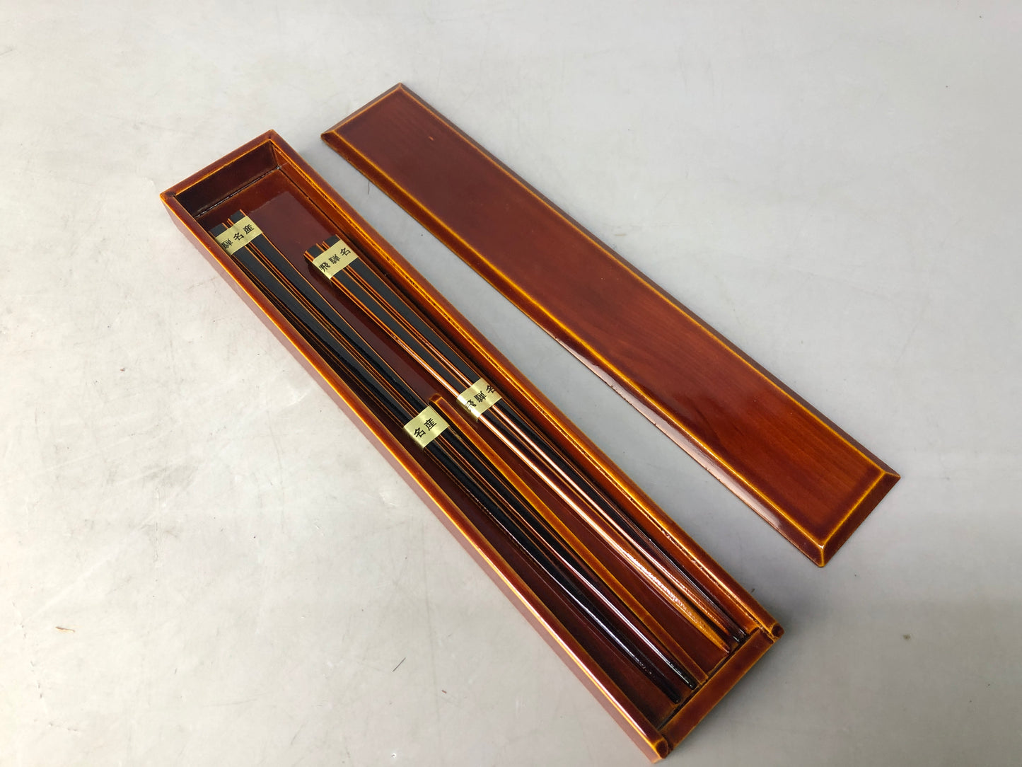 Y8444 HASHI Shunkei lacquer Chopsticks 2 set chopstick holder Japan antique