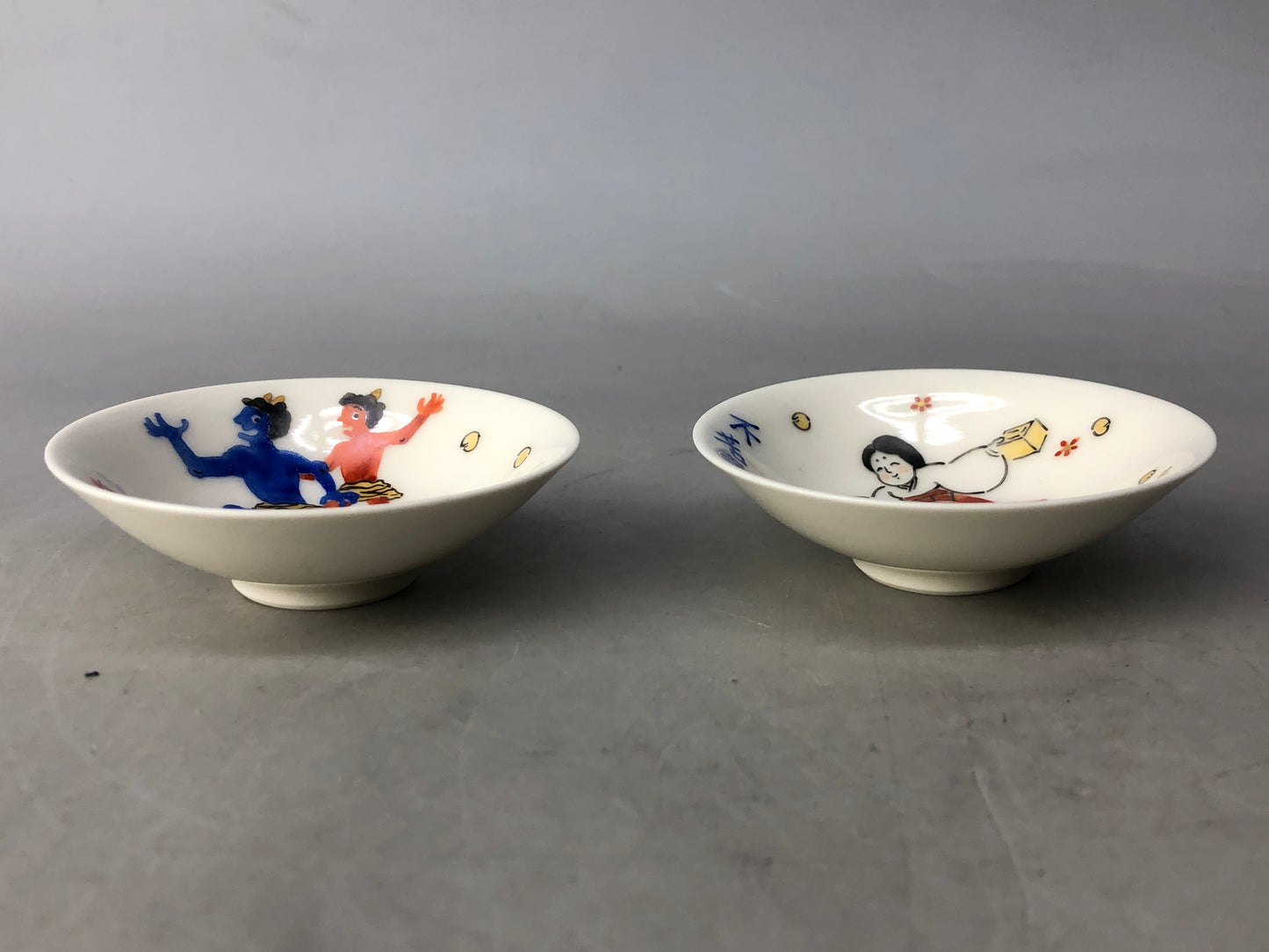 Y8454 CHAWAN Mino-ware Sake cup set of 2 signed box Japan antique tableware