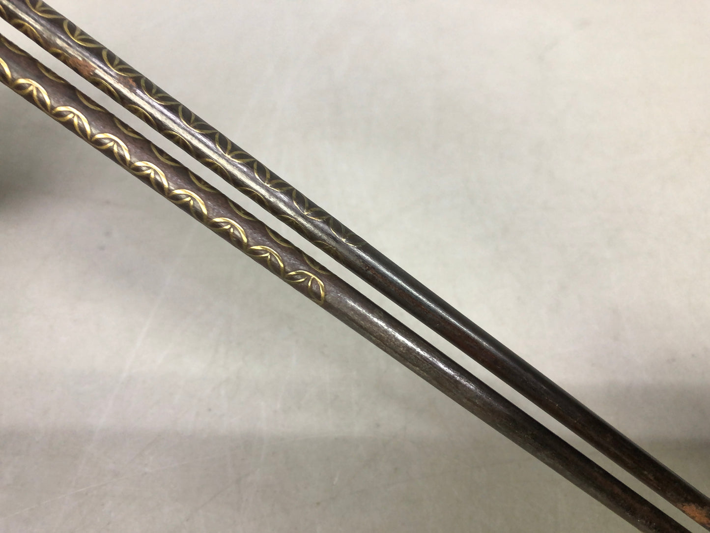 Y8525 HIBASHI Iron chopsticks tongs bag box Japan Tea Ceremoy utenisls antique