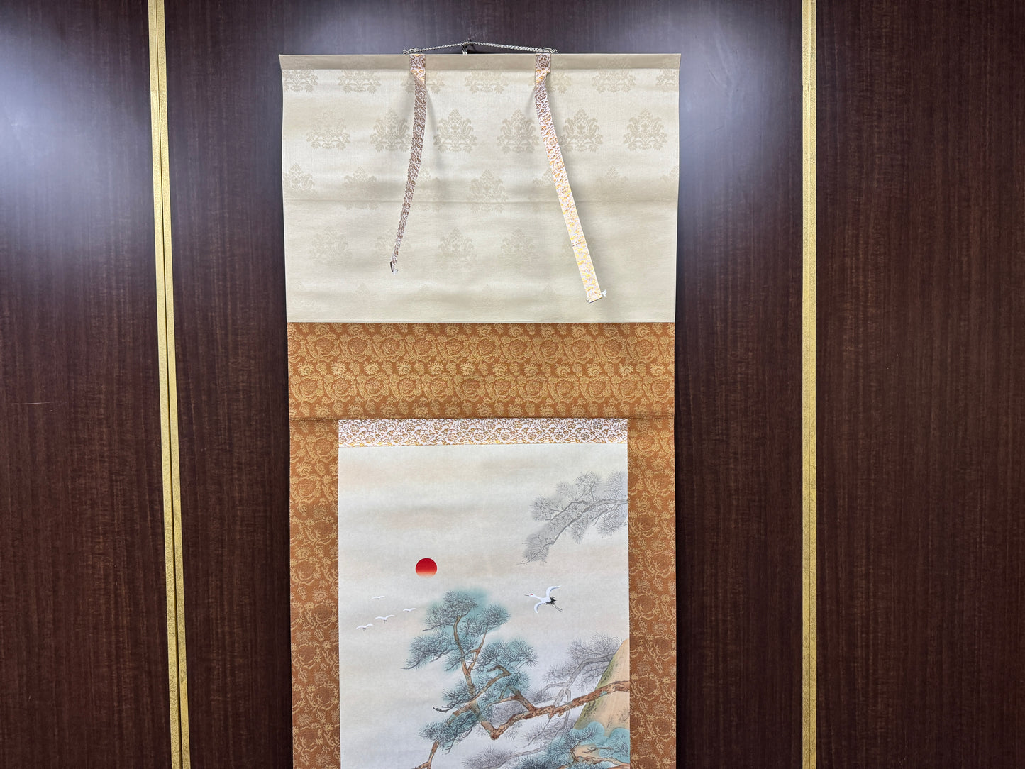 Y8561 KAKEJIKU Takasago old couple signed box Japan antique hanging scroll deor