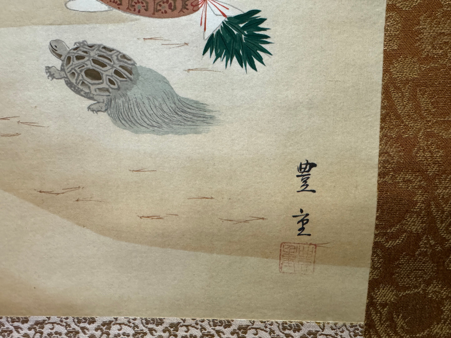Y8561 KAKEJIKU Takasago old couple signed box Japan antique hanging scroll deor