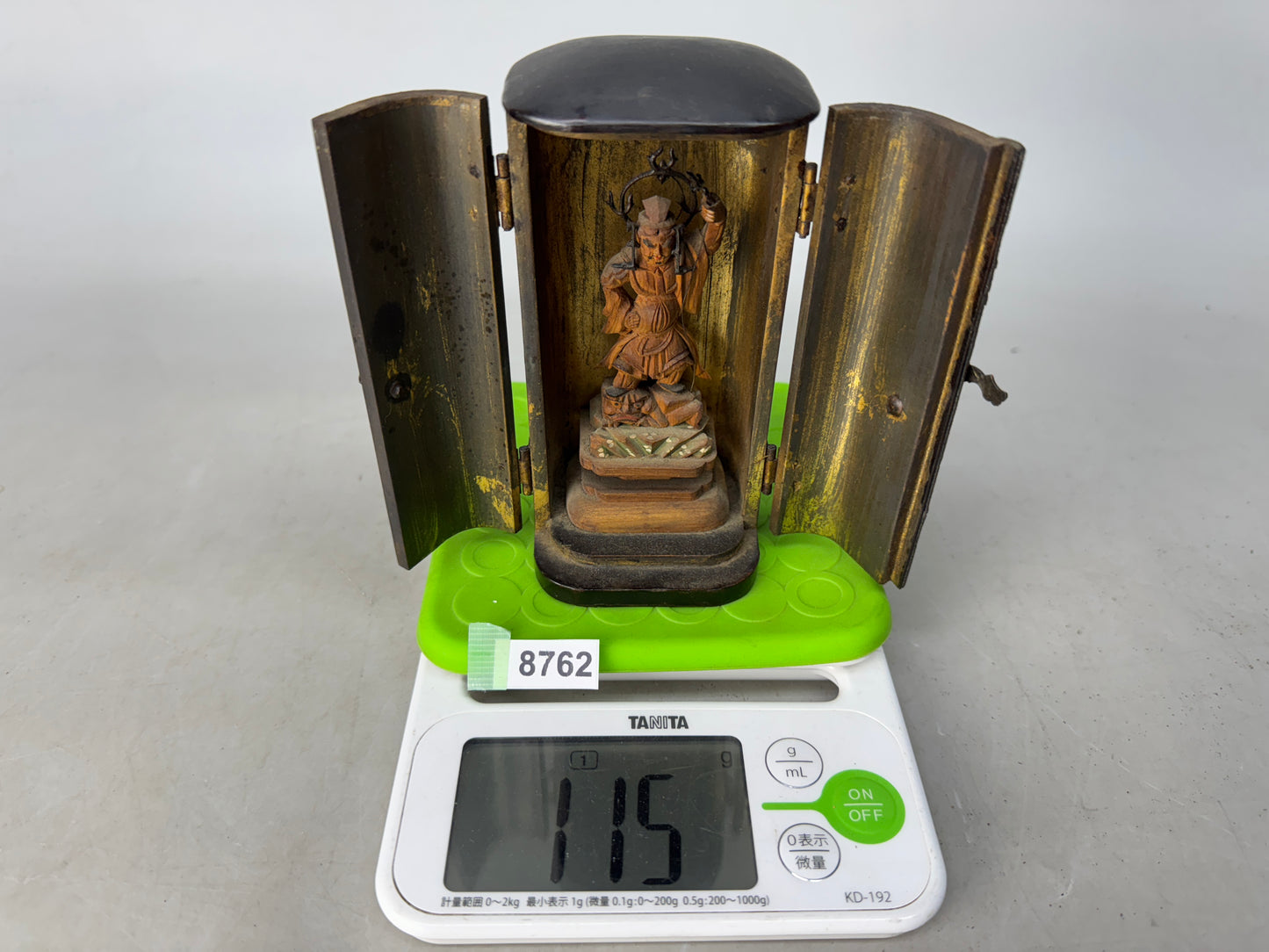Y8762 STATUE wooden Bishamonten Buddha figure shrine Japan antique interior