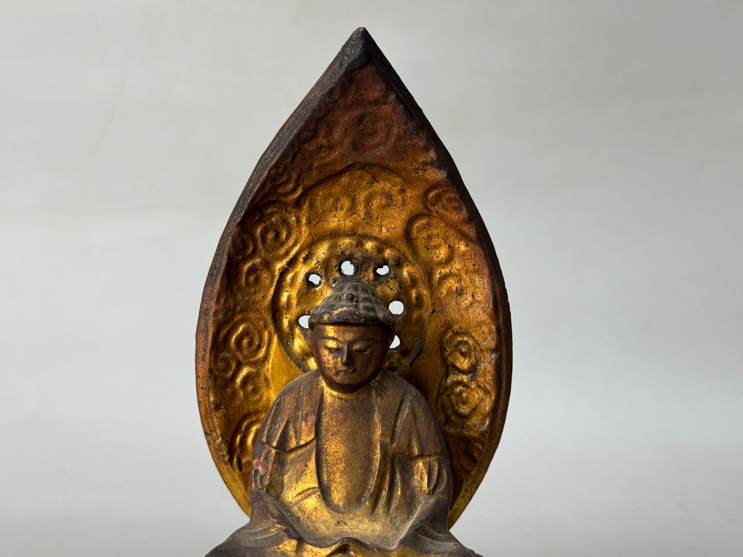 Y8764 STATUE wood carving Buddha figure figurine Japan antique interior decor