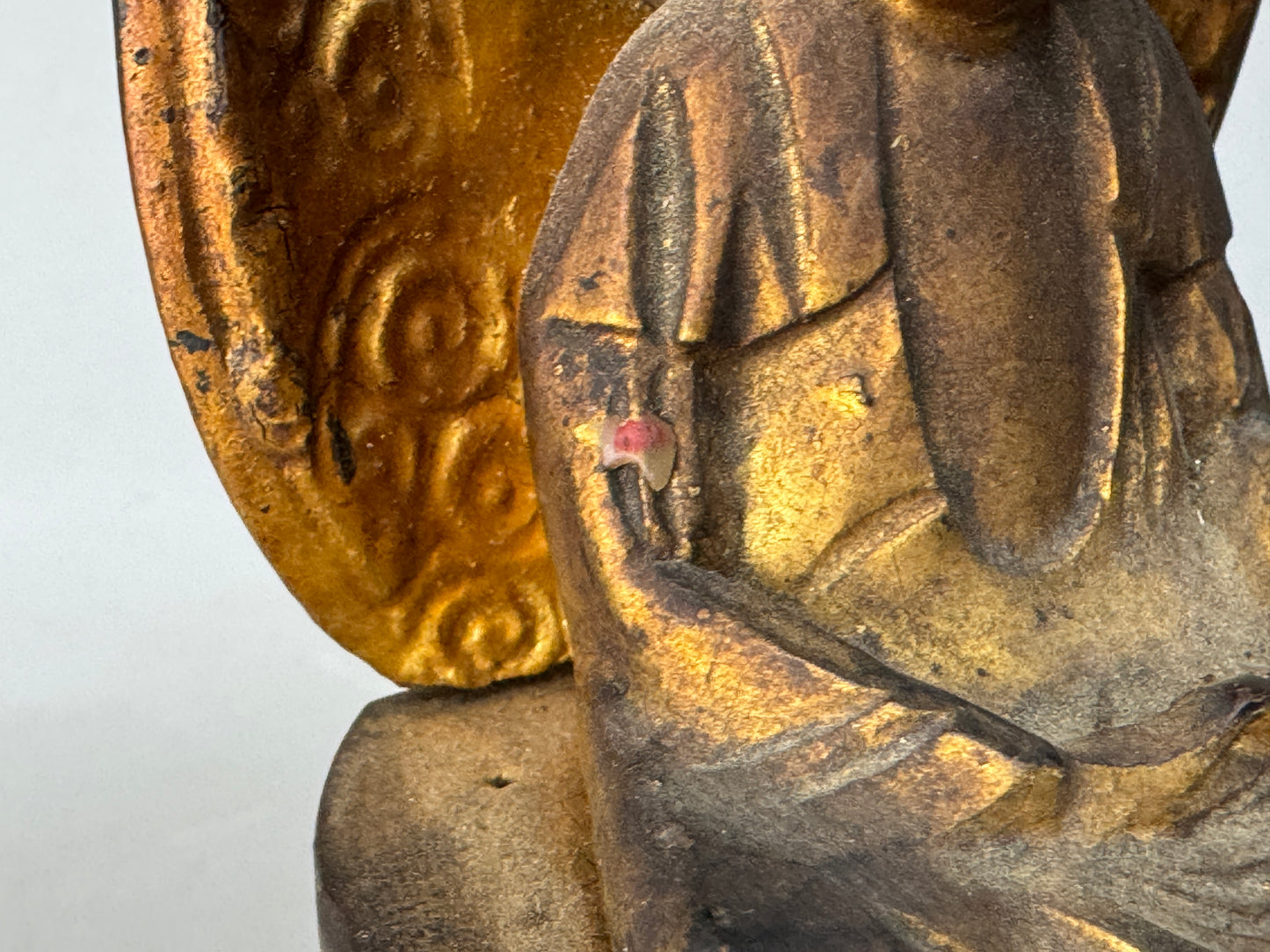 Y8764 STATUE wood carving Buddha figure figurine Japan antique interior decor