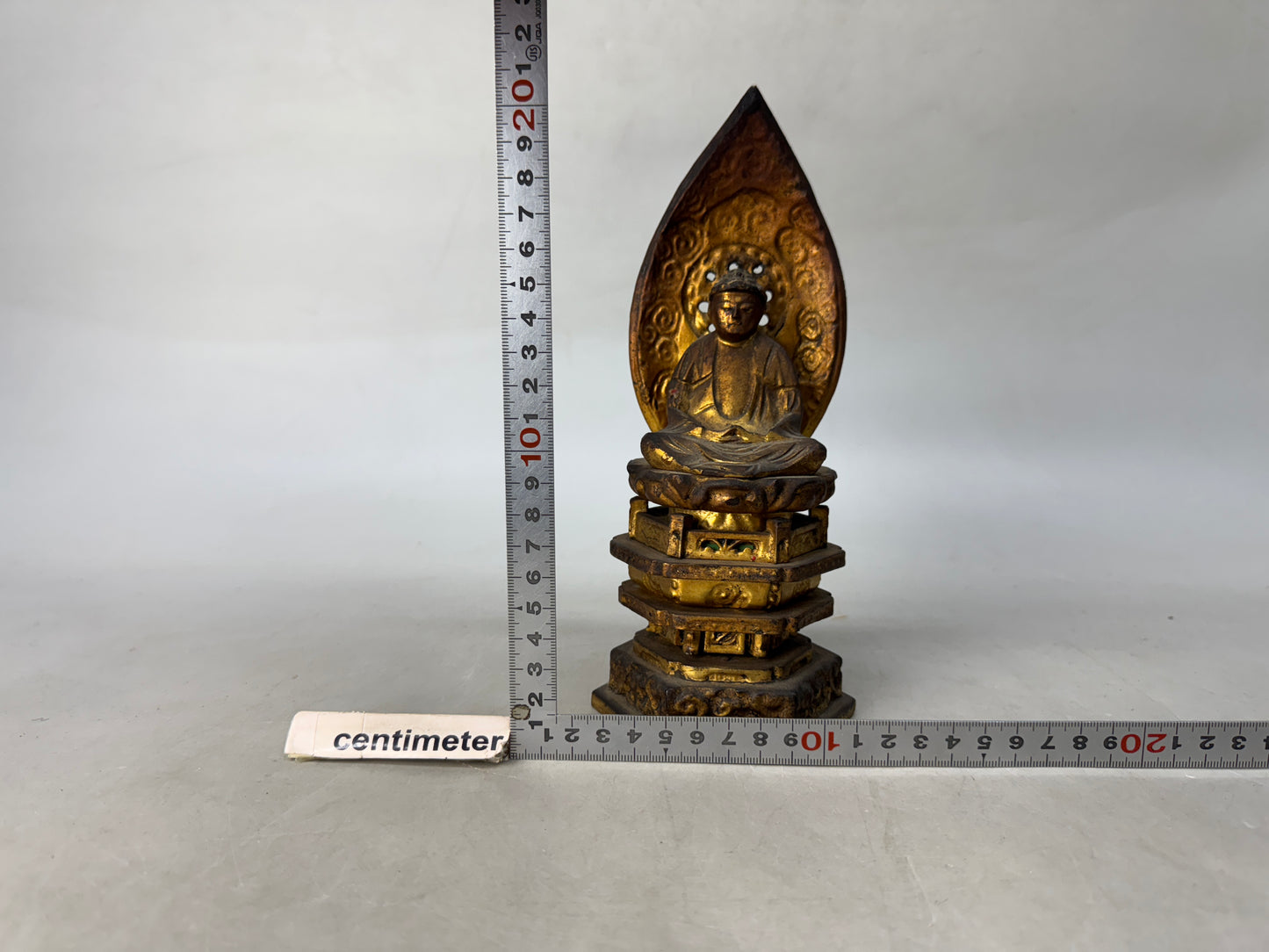 Y8764 STATUE wood carving Buddha figure figurine Japan antique interior decor