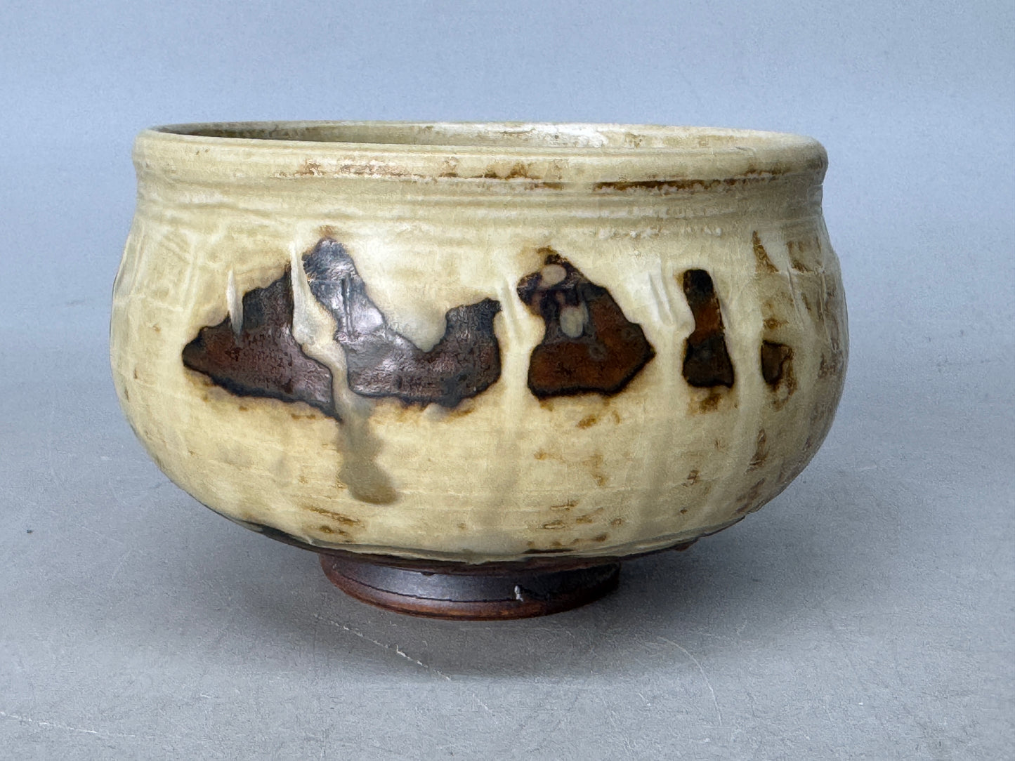 Y8775 CHAWAN Seto-ware bowl signed box Japan antique tea ceremony teacup pottery