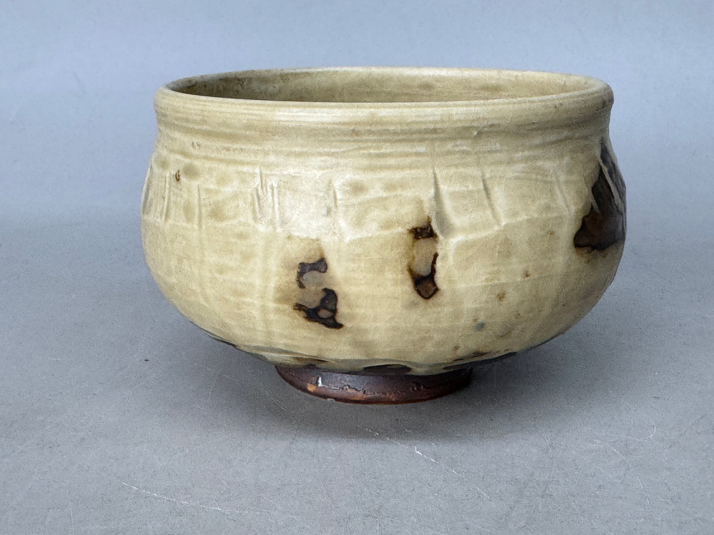Y8775 CHAWAN Seto-ware bowl signed box Japan antique tea ceremony teacup pottery