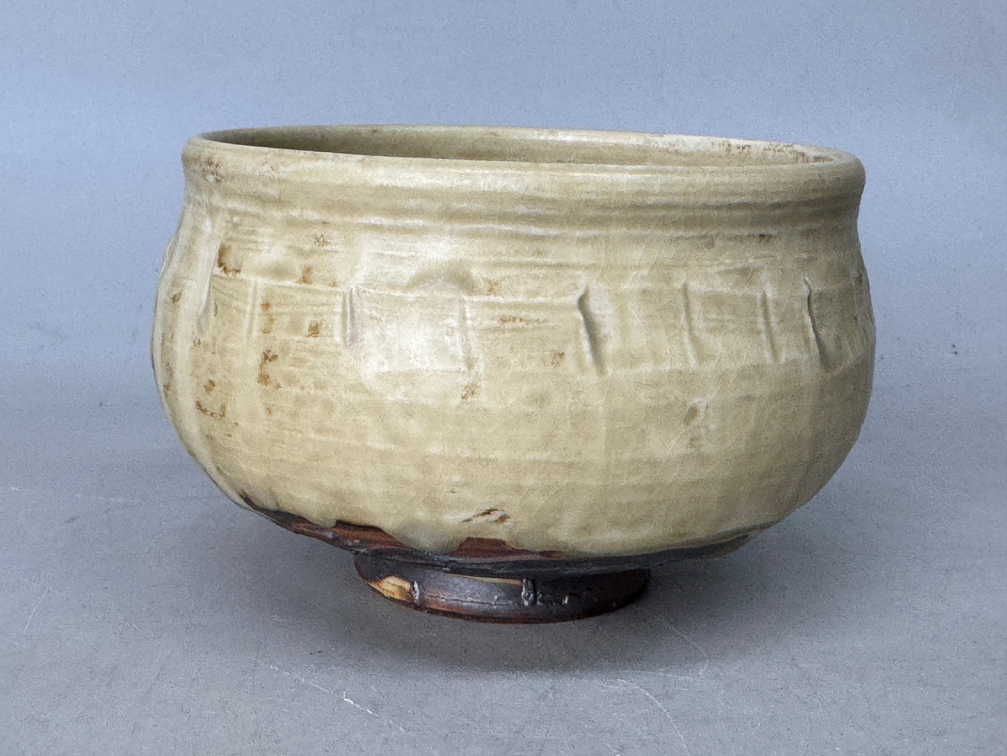 Y8775 CHAWAN Seto-ware bowl signed box Japan antique tea ceremony teacup pottery