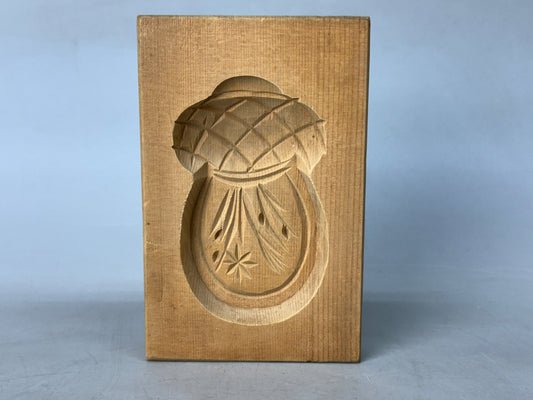 Y8778 KASHIGATA wood carving Japan antique Wooden Pastry Mold wagashi sweets