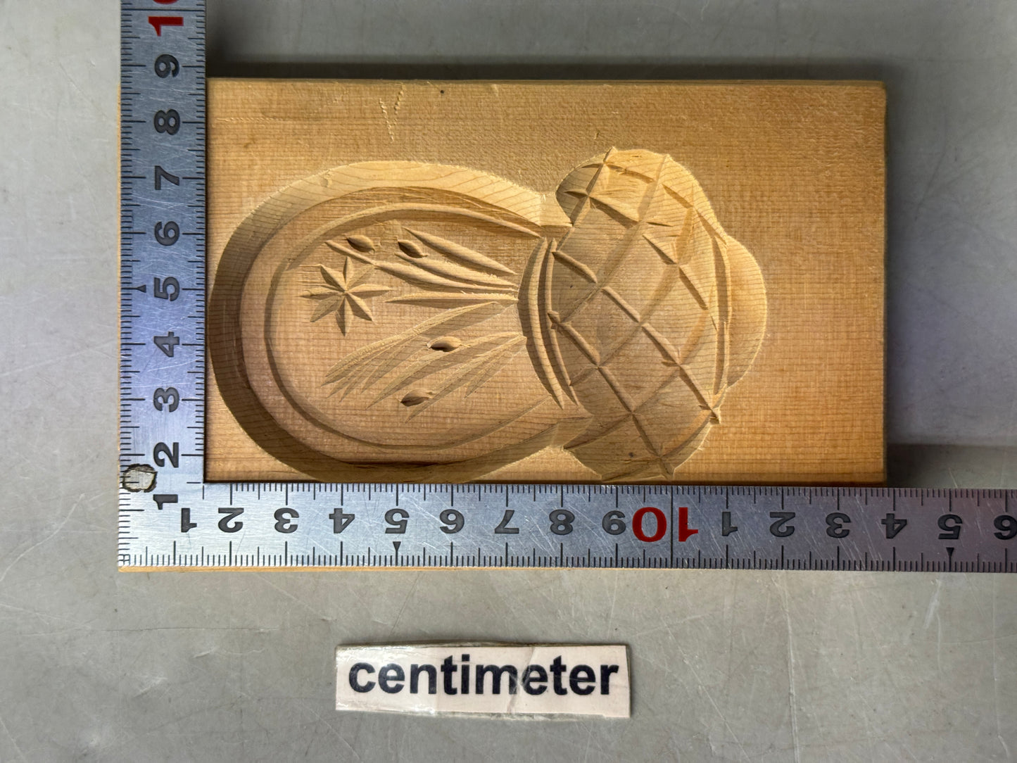 Y8778 KASHIGATA wood carving Japan antique Wooden Pastry Mold wagashi sweets