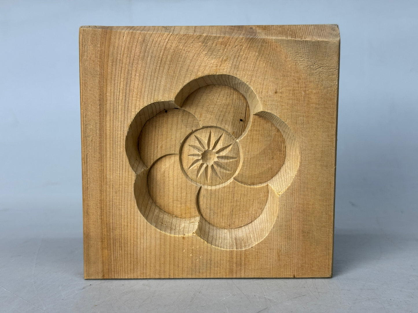Y8780 KASHIGATA Cherry blossoms Japan antique Wooden Pastry Mold wagashi sweets