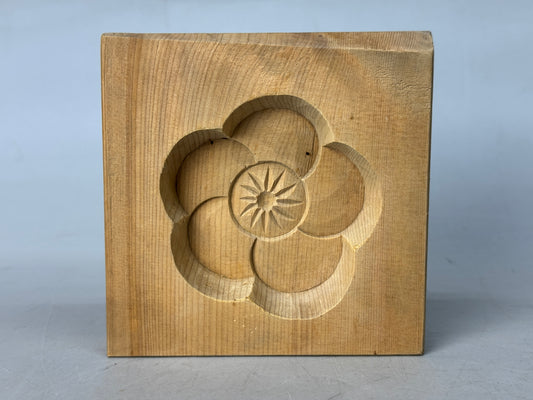 Y8780 KASHIGATA Cherry blossoms Japan antique Wooden Pastry Mold wagashi sweets