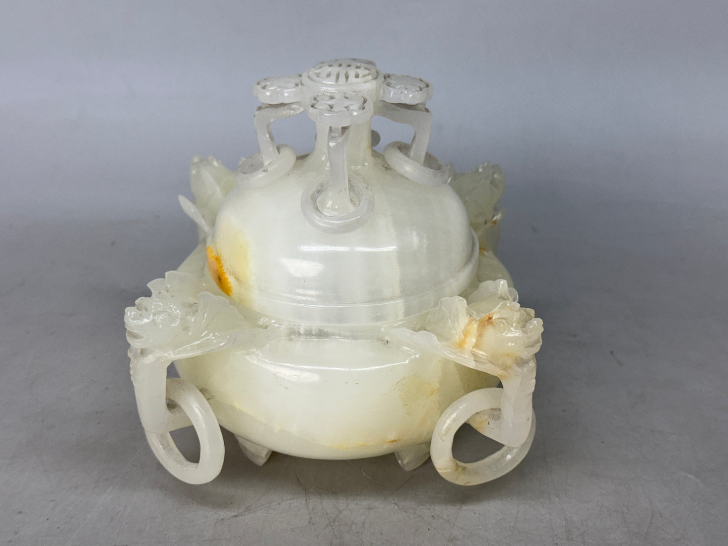 Y8784 KOURO White Jade China art antique fragrance incense burner aromatherapy