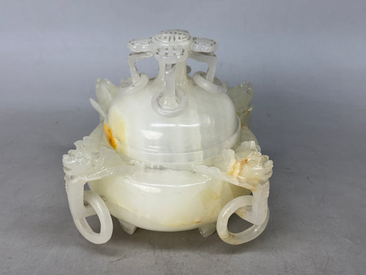 Y8784 KOURO White Jade China art antique fragrance incense burner aromatherapy