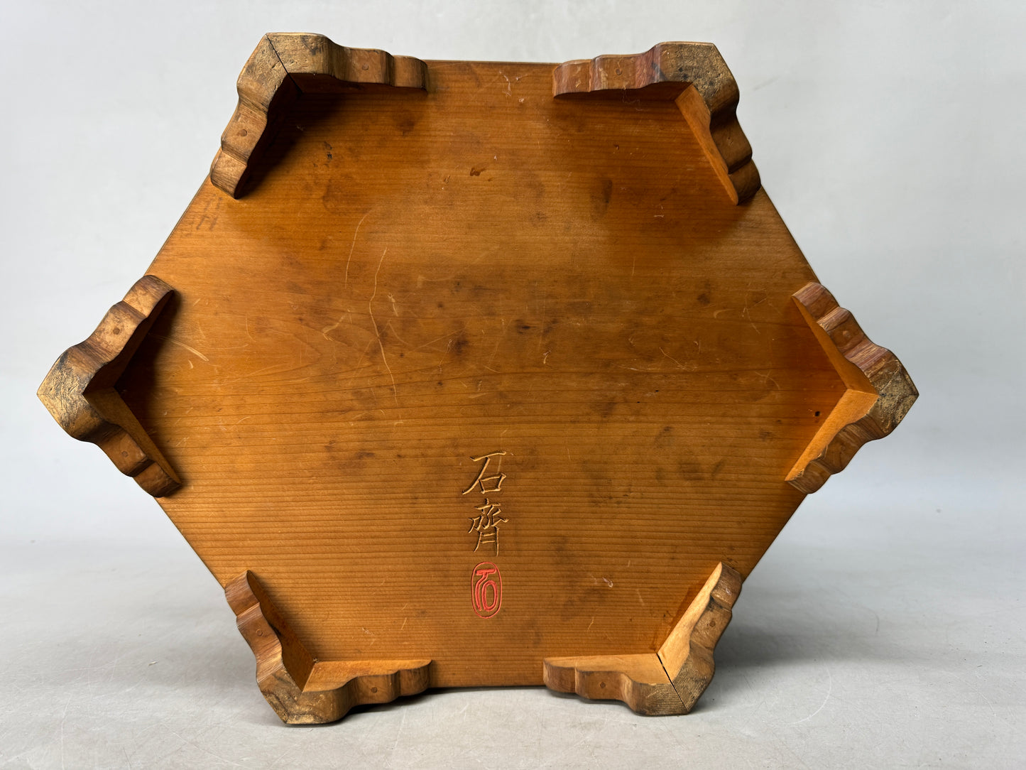 Y8795 TOUROU wooden painted Hanging Lantern signed Japan antique interior decor