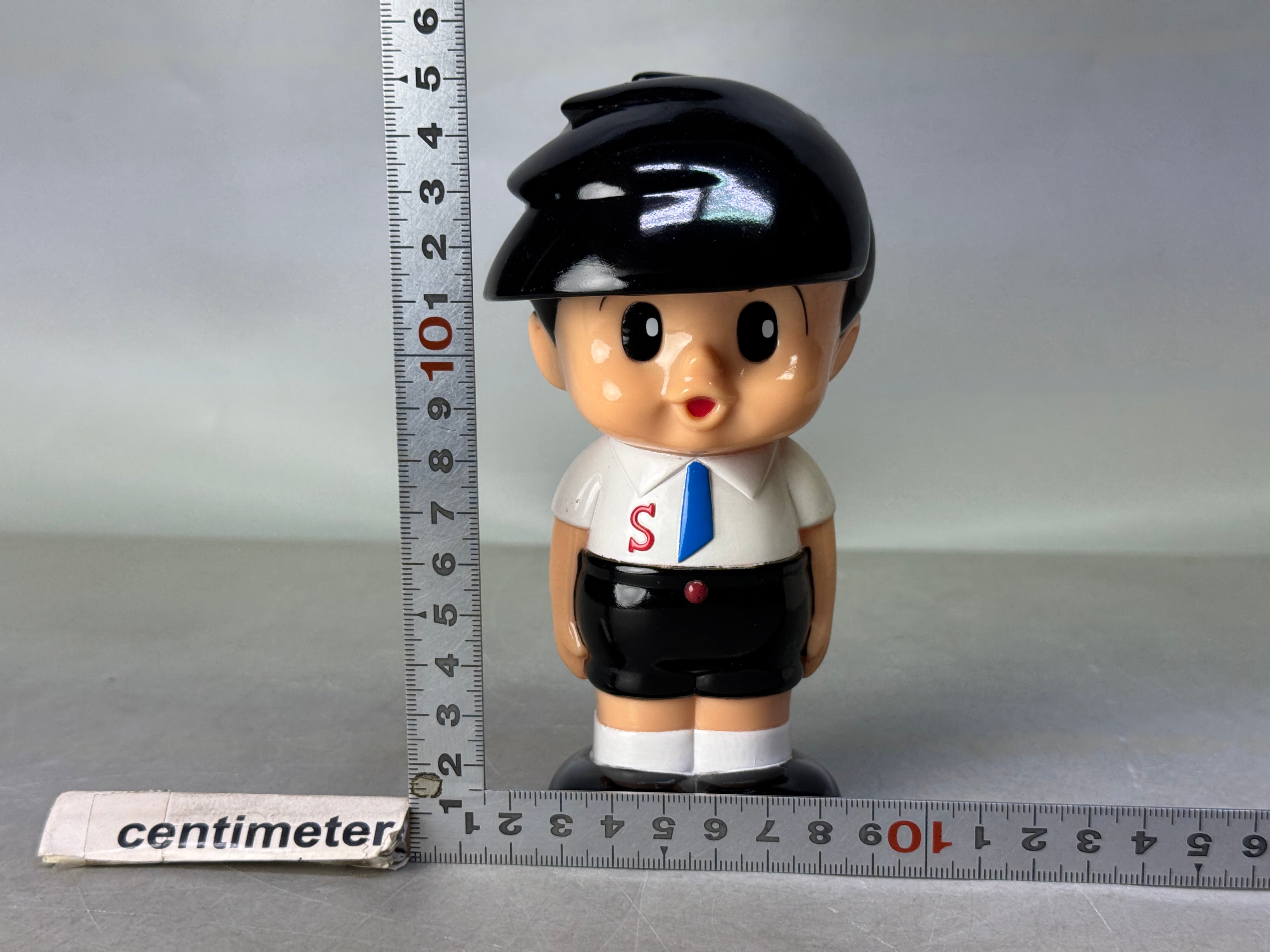 Y8808 NINGYO Boy soft vinyl doll piggy bank Japan antique figurine