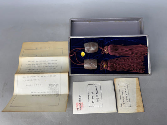 Y8827 FUCHIN Tassels box Japan kakejiku Hanging Scroll Weight ornament interior