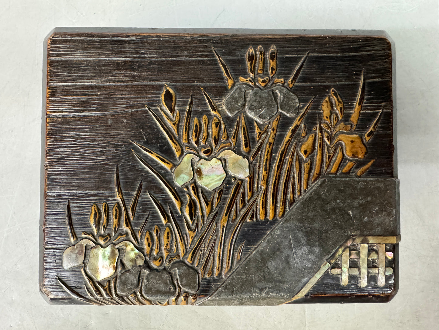 Y8846 BOX Kourin Makie small accessory case Japan antique storage container