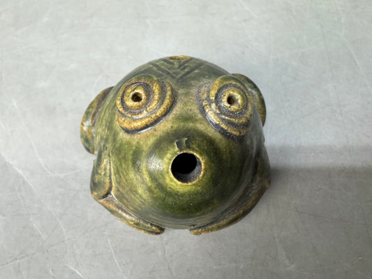 Y8856 SUITEKI Oribe-ware water container pot Frog Japan antique stationery
