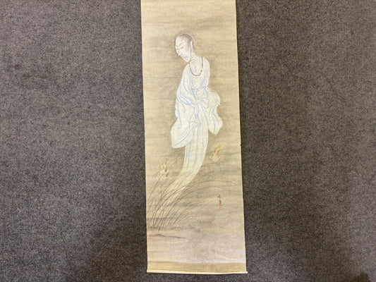 Y8871 KAKEJIKU Ghost Yokai monster signed Japan antique hanging scroll interior