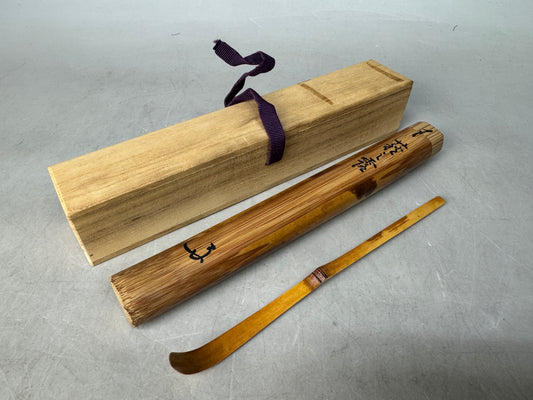 Y8884 CHASHAKU Bamboo scoop spoon box Japan Tea Ceremony utensils antique tool