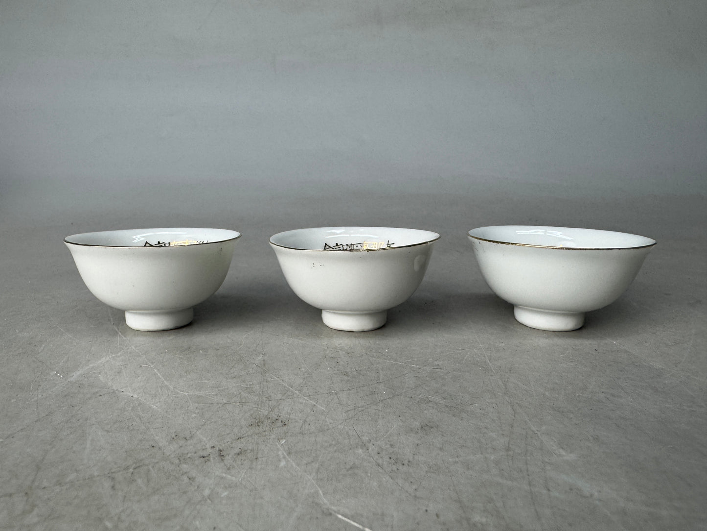 Y8927 Imperial Japan Army 3 Sake cups box Japan WW2 vintage tableware choushi