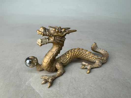 Y8938 OKIMONO metal Dragon figurine Japan antique interior figure ornament decor