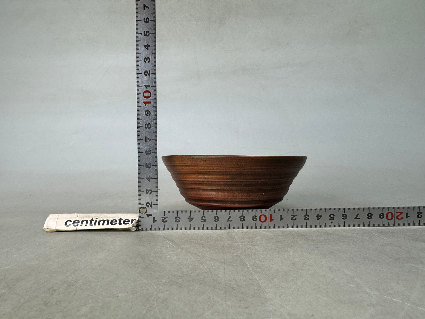 Y8946 CHAWAN Bizen-ware flat bowl signed Japan antique tea ceremony cup pottery