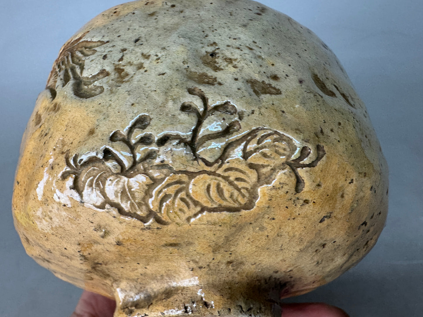 Y8947 CHAWAN Raku-ware bowl Paulownia Phoenix Japan antique tea ceremony pottery