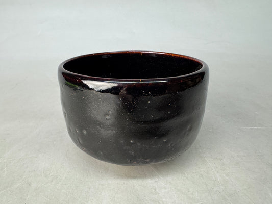 Y8951 CHAWAN Seto-ware Setoguro bowl signed Japan antique tea ceremony pottery