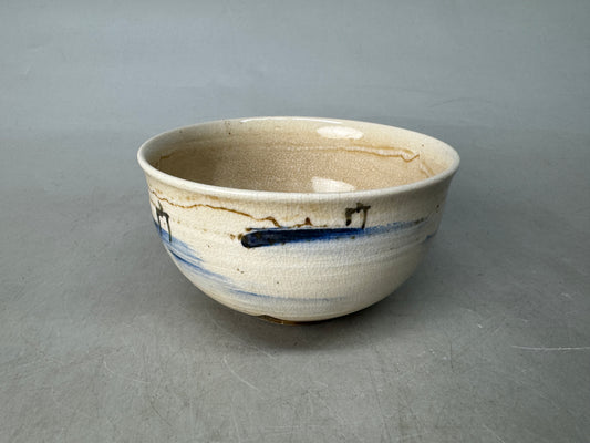Y8952 CHAWAN Seto-ware bowl signed Japan antique tea ceremony cup pottery
