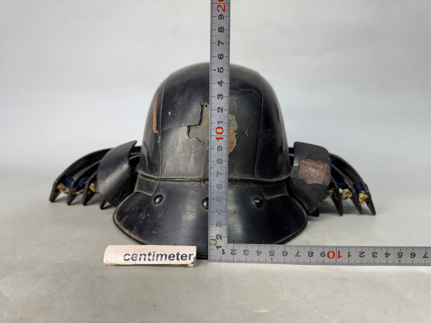 Y8961 KABUTO Iron Zunari helmet black lacquer armor Japan antique bugu yoroi
