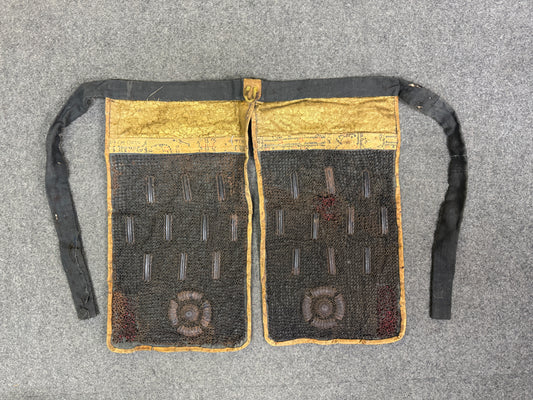 Y8963 YOROI Iron Haidate thigh guard samurai busho arms Japan antique armor