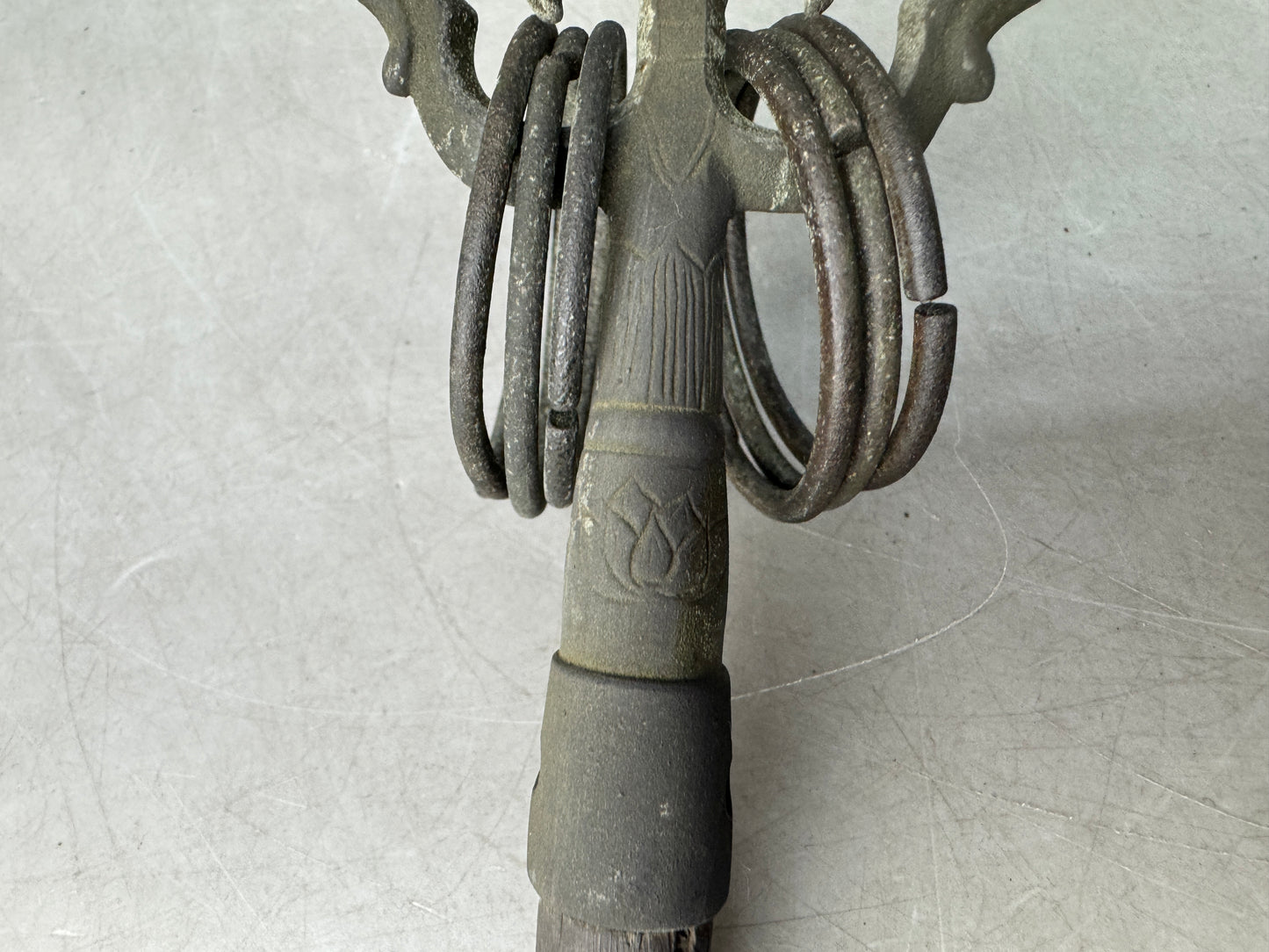 Y8964 Buddhist Altar Khakkhara priest's staff Japan antique Buddhism