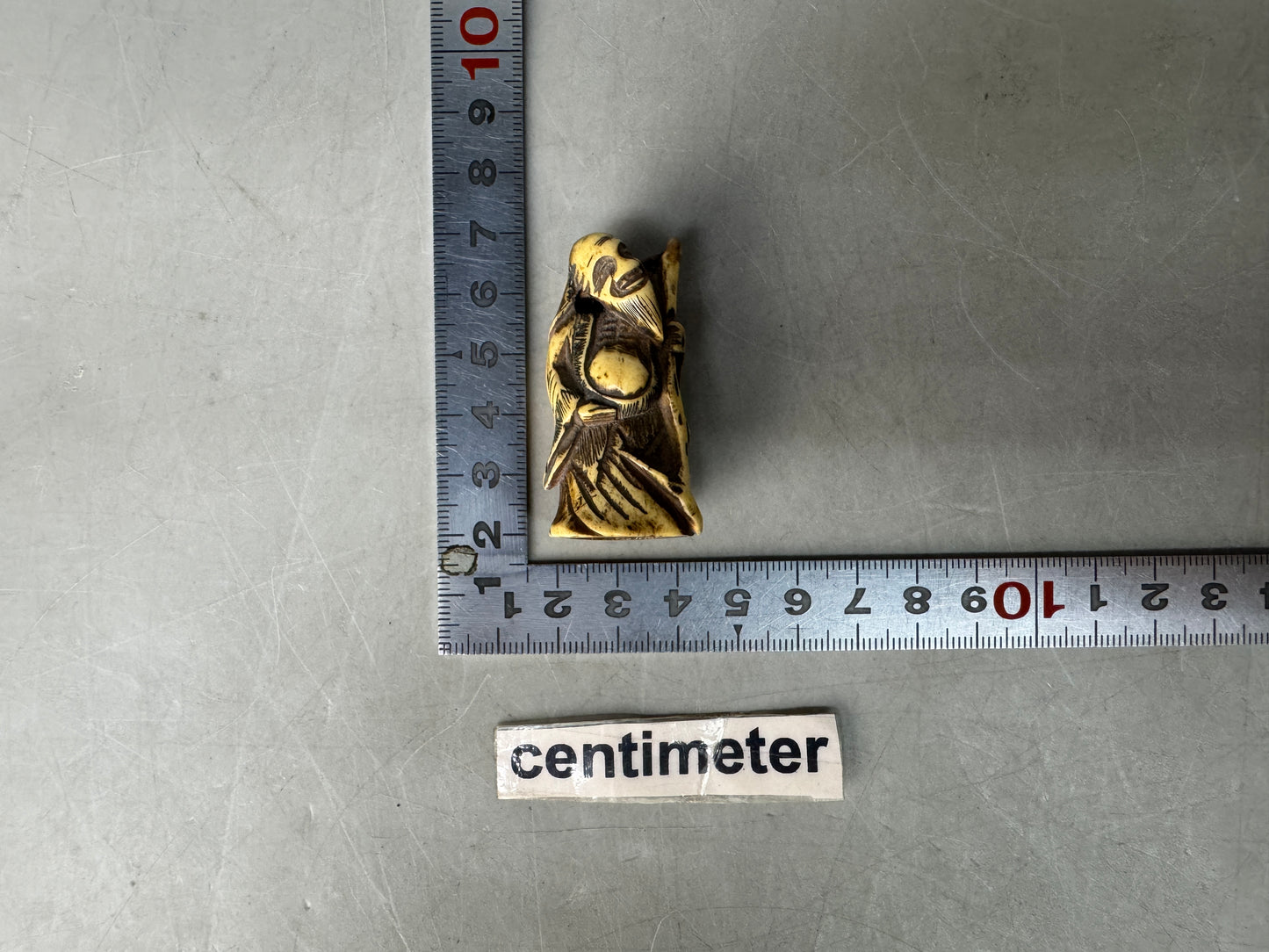 Y8970 NETSUKE Hermit deer antlers Japan antique kimono accessory fashion figure