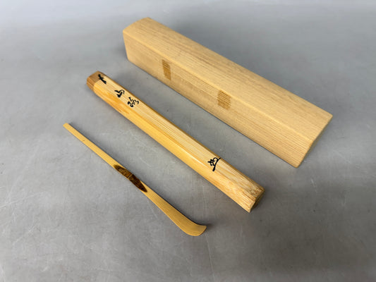 Y8995 CHASHAKU Bamboo scoop sspoon signed box Japan Tea Ceremony utensil antique