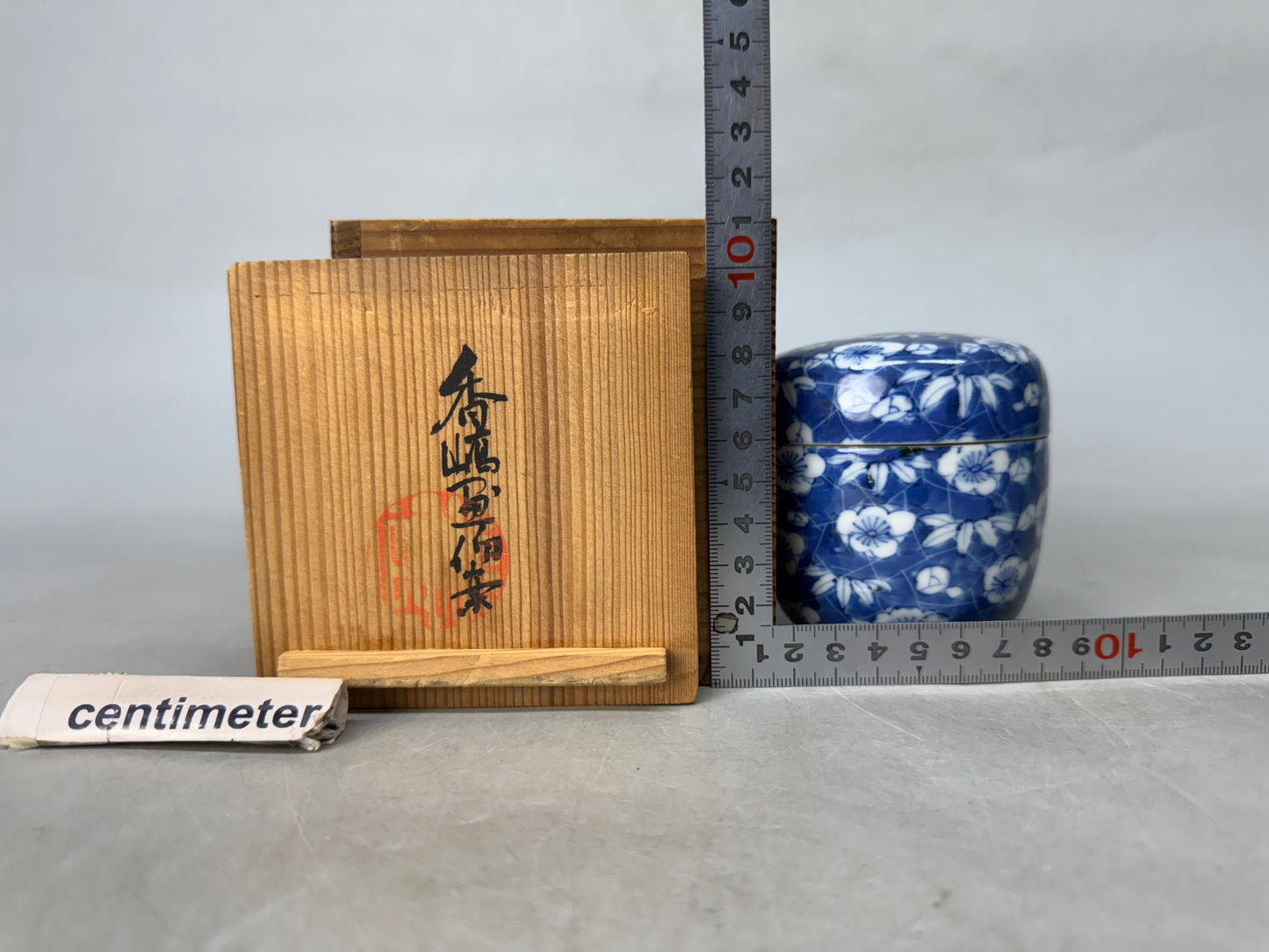 Y8996 NATUME Kyo-ware Caddy container box painted Japan Tea Ceremony utensils