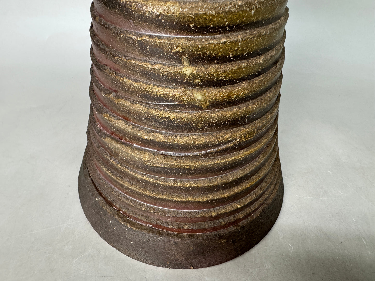 Y9008 FLOWER VASE Bizen-ware signed box Japan ikebana floral arrangement modern