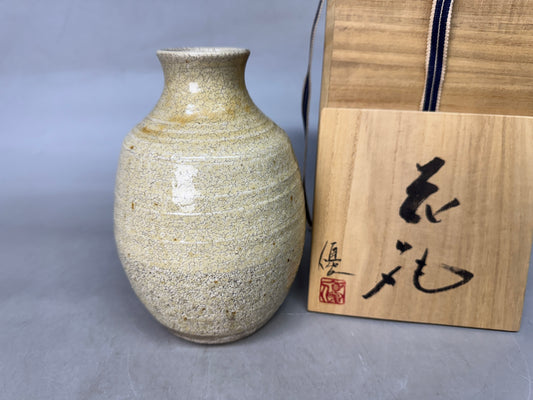 Y9009 FLOWER VASE Seto-ware signed box Japan ikebana floral arrangement interior