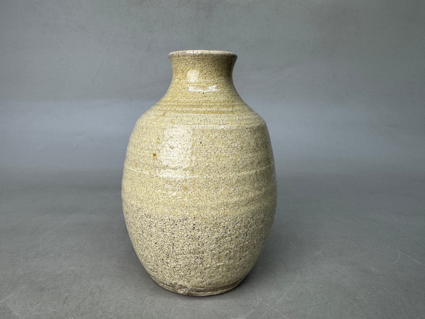 Y9009 FLOWER VASE Seto-ware signed box Japan ikebana floral arrangement interior