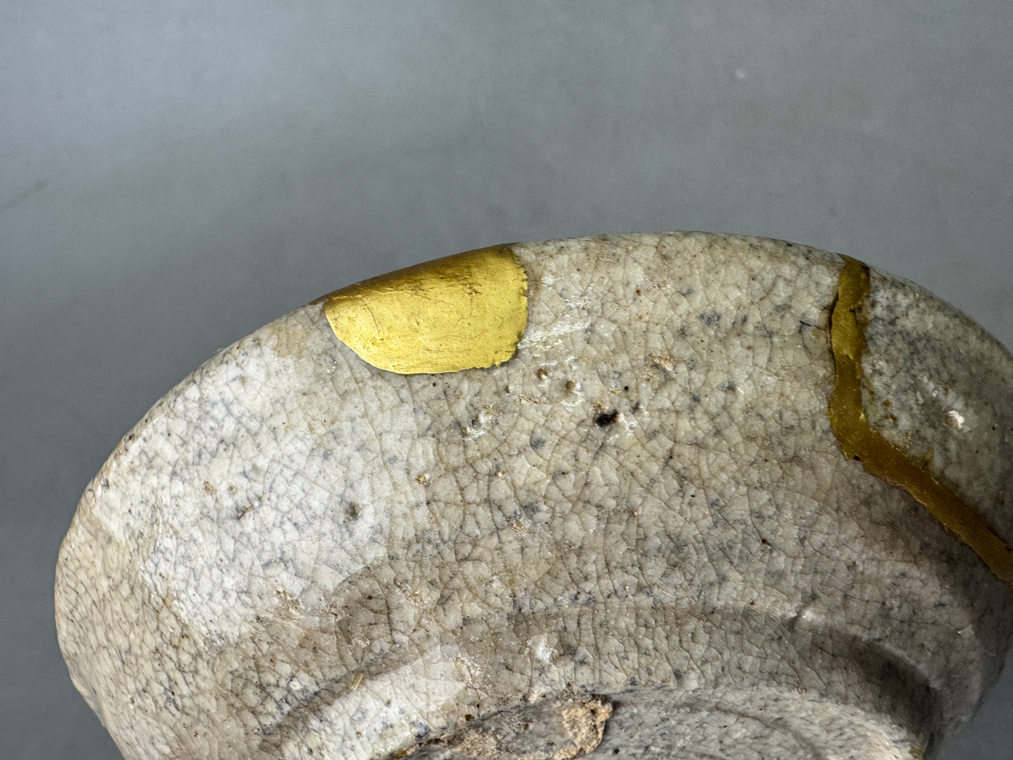 Y9036 DISH Shino-ware small plate kintsugi Japan antique tableware kitchen