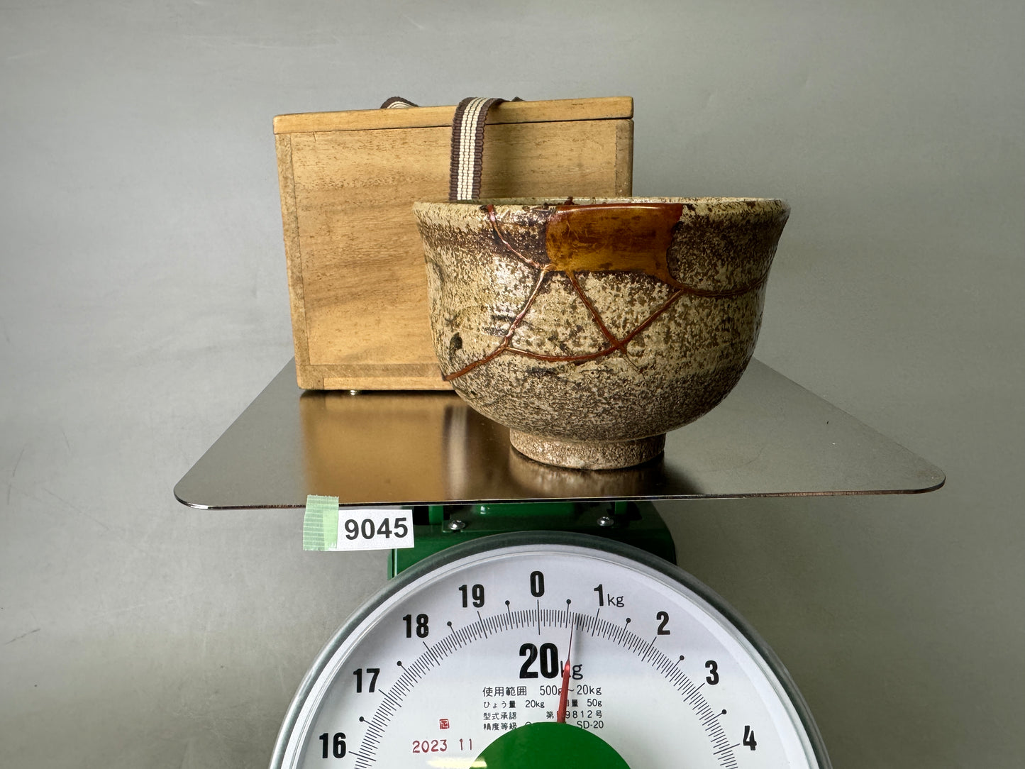 Y9045 CHAWAN Souma-ware bowl kintsugi box horse Japan antique tea ceremony cup