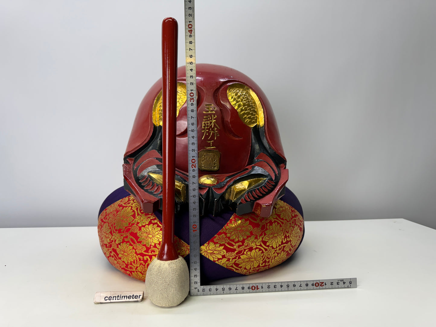 Y9046 MOKUGYO large wooden Buddhist Monk Instrument signed Japan antique temple