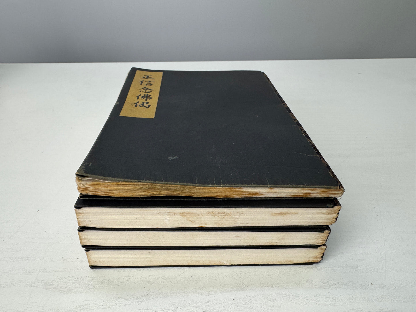 Y9054 Buddhist Altar Japanese hymn box 4 sutra books Japan antique Buddhism